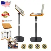 Adjustable Oak Music Stand & Book Holder - Height 20-67in for Ergonomic Comfort