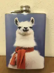 Cute Llama Flask 8oz Stainless Steel Hip Drinking Whiskey Rum