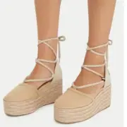 Tommy Hilfiger Women's Linen Rope Detail Wedge Heel Sandels Size 9 AUS 40 EU New