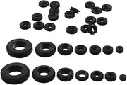 HEATSHAKING 180PCS Rubber Seal Gasket Set Insulation Ring for Car Air Conditioning Compressor Auto Resistant Elastic for Vehicles Home Appliances Black