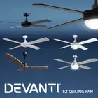 Devanti 52'' Ceiling Fan Fans 1300mm Light Wall Remote Control Fans Kit 4 Blades