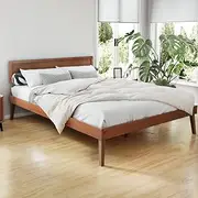 Artiss Queen Bed Frame Platform Wooden Timber Frames Beds Base Bedroom Room Decor Home Furniture Oak for Kids, Toddler and Adult, Modern Design with Stable Legs and Storage Space Walnut