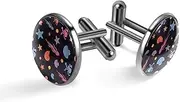[Generic] Men's Cufflinks, Sealife Starfish Corals Cuff Links for Men, Classic Cufflinks Black for Suit Shirt Wedding Business Birthday Jewelry Gift