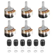 6 Pack WH138 Potentiometer 100K Ohm Single-Joint Resistors 3 Terminals with Knob