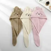 Animal Coral Fleece Hair Drying Towel Cat Whisker - Sky Blue - 65cm x 25cm