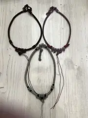 Cord Necklaces Boho Chic Adjustable For Women Add Beads and Findings Set of 3