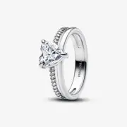*BRAND NEW* Pandora Timeless Cubic Zirconia Double Band Heart Ring 193100C01