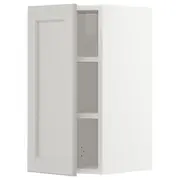 METOD wall cabinet with shelves, white/Lerhyttan light grey, 30x37x60 cm