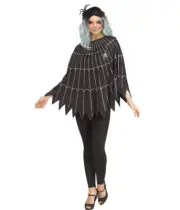Spiderweb Adult Poncho Halloween Costume