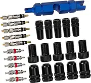 1 Set Bicycle Valve Core Adapter Valve Cover Bicycles Bikes Caps Valve Stem Removal Tool Bike Pump Accessories Tire Core Removal Tools Valves Core Kit Valve-core Accessory Aluminum VANZACK
