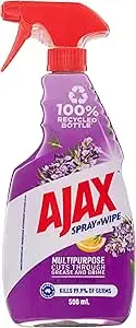 2 x Ajax Lavender and Citrus Multipurpose Spray N Wipe Cleanser 500 ml