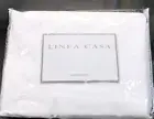 Cotton PERCALE Linea Casa by Sferra King Basic Sheet Set Light Ivory Off White