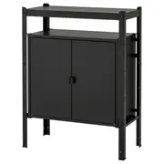 BROR shelving unit with cabinets, black, 85x40x110 cm