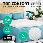 Luxurious SINGLE 5CM Foam Deluxe Egg Crate Mattress Topper 25D Density Underlay