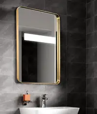 在飛比找松果購物優惠-訂製 60*90cm 不鏽鋼鏡 浴室鏡 北歐不銹鋼浴室鏡子洗