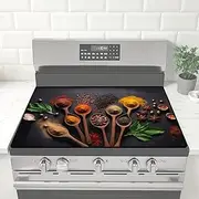 Electric Top Lid 28" x 20" | Goacifie Lid | Heat Resistant Glass Stove Top Cover | Thick Natural Rubber | Stove Top Cover Extended Space (scoop2)