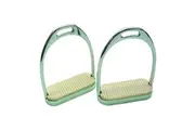 Showcraft Chrome Knife Edge Stirrup Irons with White Treads 3 Sizes
