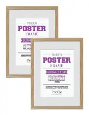 [Profile Australia] Australian Made Timber Poster Frame A@ A3 2 Pack in Natural Oak