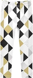 [Joisal] Girls Leggings 4T Abstract Pattern Triangles, Comfortable Leggings for Girls, Kids Stretch Pants