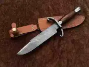 Custom Handmade Damascus Steel Bart Moore Bowie Knife, Jim Bowie, Replica EDC-75