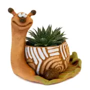 Snail Ceramic Planter Clay Plant Pot Handmade Terracotta Flower Herb Pot Brown