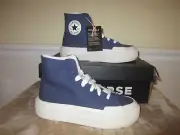 CONVERSE Uncharted Waters Navy Blue Platform CRUISE HI High Top Shoes Women's