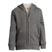 Wonder Nation Boys’ Faux Shearling Full Zip Hoodie Jacket, Size XS (4-5)