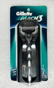Original Gillette Mach 3 Razor Handle 2 Cartridges 2001 3 Blade Lubricated Strip