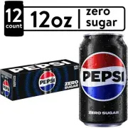 Pepsi Cola Zero Sugar Soda Pop, 12 fl oz, 12 Pack Cans
