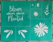 New Sz B Bloom Chalk Couture Stencil Transfer Reusable DIY Signs Retired Spring