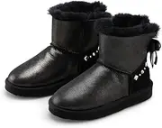 [UGG NOCK] Womens Boots Ladies Winter Snow Boots Ankle Mini Bailey Braid Premium Australian Sheepskin Wool Shoes