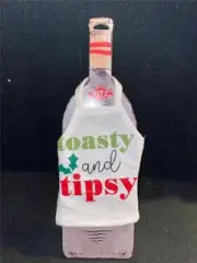 NEW Ritz Wine Booze Bottle Apron Toasty & Tipsy Use As Giftwrap or Decor