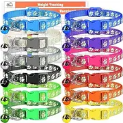 ACEmedia Pet ID Puppy Collar - Super Soft Nylon Puppy Collars - Adjustable Breakaway Litter Collars for Pups - Assorted Colors Reflective Plain & Camouflage Identification Collars - Set of 12 (S)