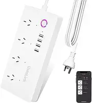UseeLink ZigBee Smart Surge Protector Power Board,with 4 USB Ports & 4 AC Outlets 5Ft Extension Cord,Compatible with Tuya Hub Philips Hue,White