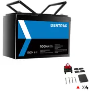 Gentrax 12V 100Ah Lithium Battery + 4* 275A Battery Switches Isolator Disconnect