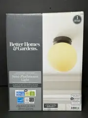 Better Homes and Gardens semi flush mount light with frosted globe matte black