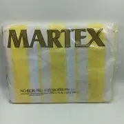 Vtg No-Iron Percale Fitted Bed Sheet Full Double Yellow Stripe New In Package