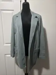 Athleta Eastbound Blazer Grey/Seafoam Green Size 14 - Retail $149 - NWT