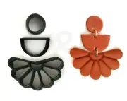 Polymer Clay Cutter set of 3 | FLoral (Half Flower) clay Earring Cutter |