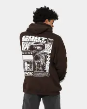 Goat Crew Harajuku Hoodie Brown - Size S