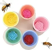 Bee Insect Drinking Cup Upgraded - Bee Insect Drinking Cup, Bee Cups for Garden Thirsty Pollinators Need a Drink, Bee Cups Collect a Teaspoon of Water (Multicolor)