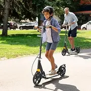 Monvelo Kick Scooter for Ages 7+ Kids,Max 100kg,Foldable Adult Scooter with 2 Big Wheels,Safe Skating,4 Adjustable Levels,Lightweight & Portable,Dual Shock Absorption,Disc Brake…