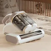 Tjean Mite Vacuum Cleaner for Mattresses - Double Dust Container, UV Light & Ultrasonic HEPA Filter, Hot Wind Function - Against Mites, Dust & Pet Hair on Mattresses, Sofas, Carpets