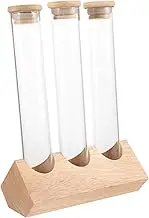 WHAMVOX Glass Coffee Bean Display Jar Wooden Rack Beans Storage Rack Sealed Container Airtight Canister