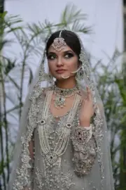 New Pakistani Indian Bridal Mala Jewellery Set Necklace Earrings Jhumar Tikka UK