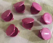 Tupperware Mini Clamshell Pill Keepers Round Pocket Containers Set 7 Purple New