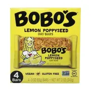 Bobo'S Oat Bars Vegan Gluten Free Lemon Poppy Seed Oat Bars 4 Pack