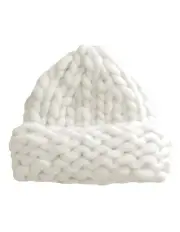 [Belle & Bloom] Snowflake Hand Knitted Beanie in White
