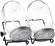 Sprouting Jar 2 Sets Wide Mouth Seed Sprouter with Mesh Lid 16oz Sprouting Kit with Adjustable Stand 4.92in Transparent Sprouts Growing Kit for Beans Broccoli, Jar, Sprouts Growing