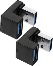 TEHAUX 2pcs USB Adapter Angled USB Female to Male Connector for Laptop Data Transfer Right Angle Design for Space Saving Connections